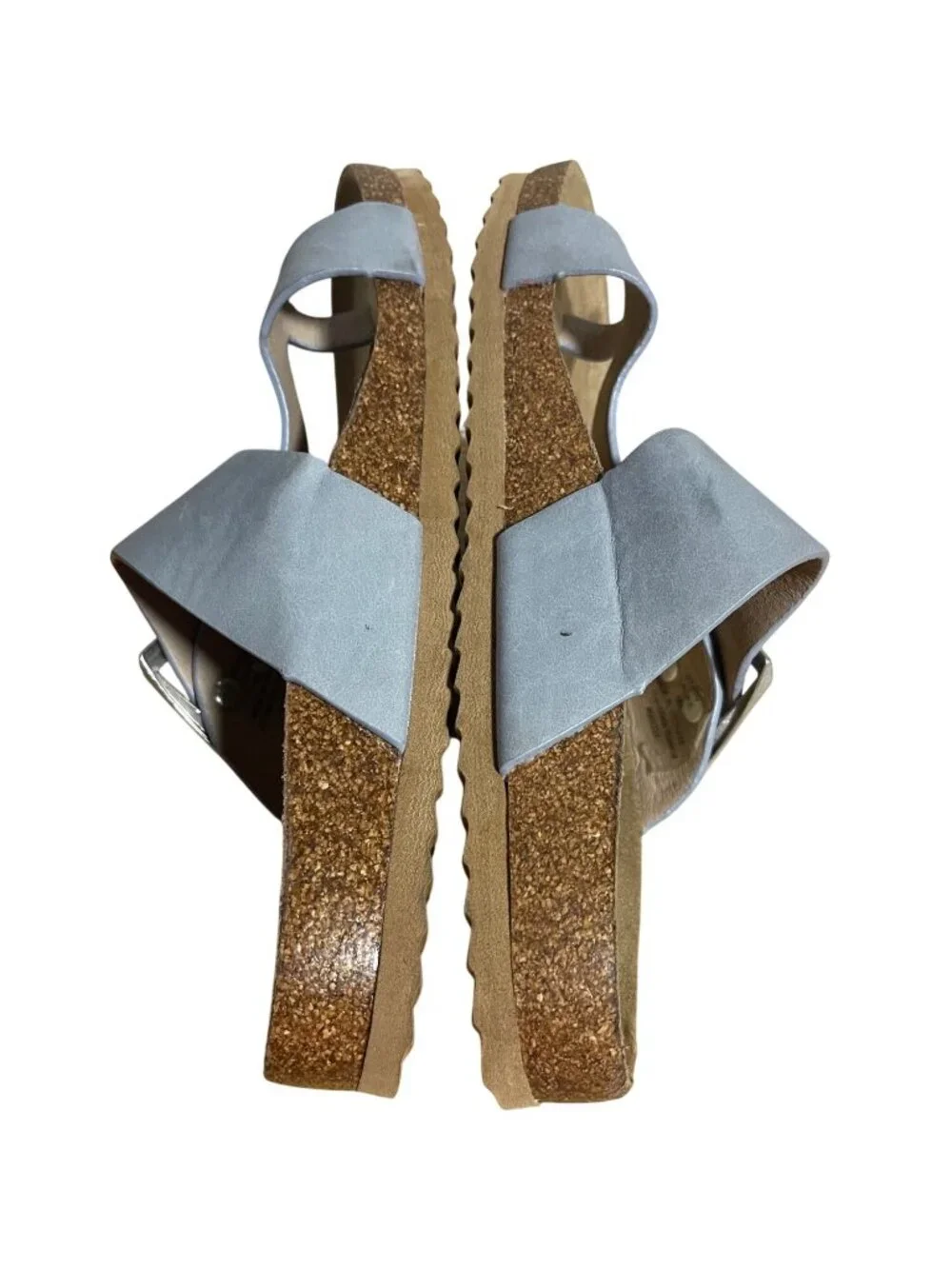 Björndal Laurie Sandals Womens 9 M Blue Slip-On Shoes Cork Footbed